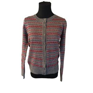 Bass GH Bass vintage grey and red cardigan sweater size S